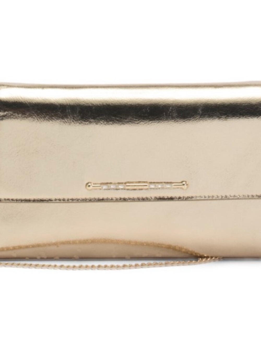Ted Baker Gold Metallic leather Clutch with Chain